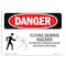 Signmission OSHA Danger Sign, Flying Debris Stay Back, 5in X 3.5in Decal, 10PK, 3.5" W, 5" L, Landscape, PK10 OS-DS-D-35-L-1848-10PK - alternate 1